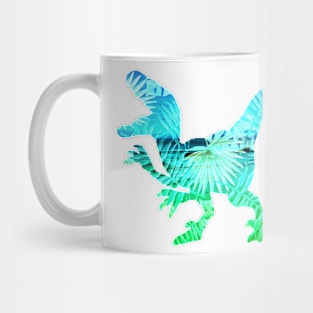 Aqua & Green Palm Dinosaur Mug